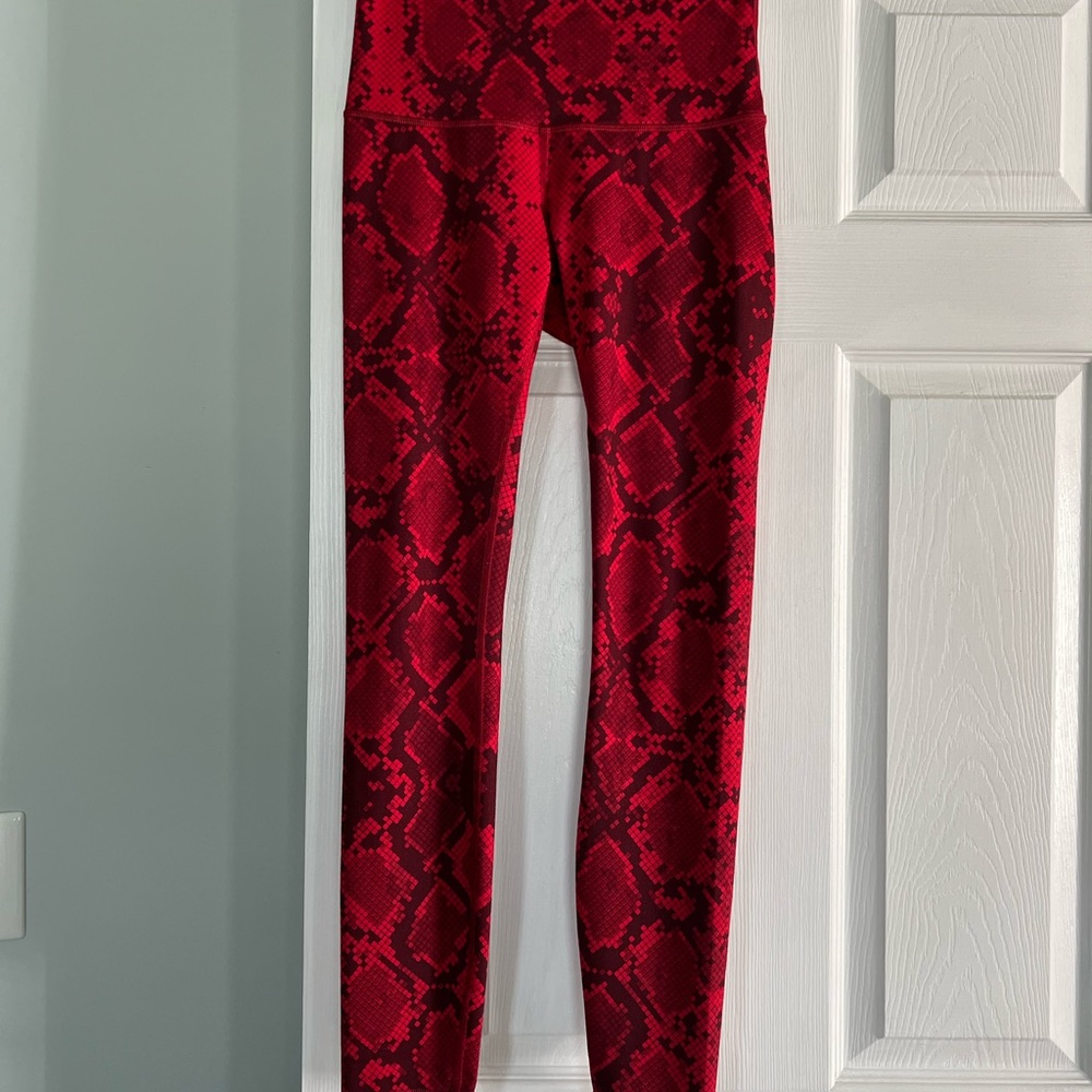 Lululemon Leggings Red Snake Skin Design